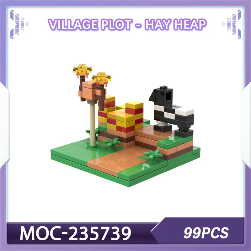 

Набор строительных блоков Village Plot - Hay Heap Pixel MOC-235739 Ремесленная игра Украшение дома Рождественский подарок