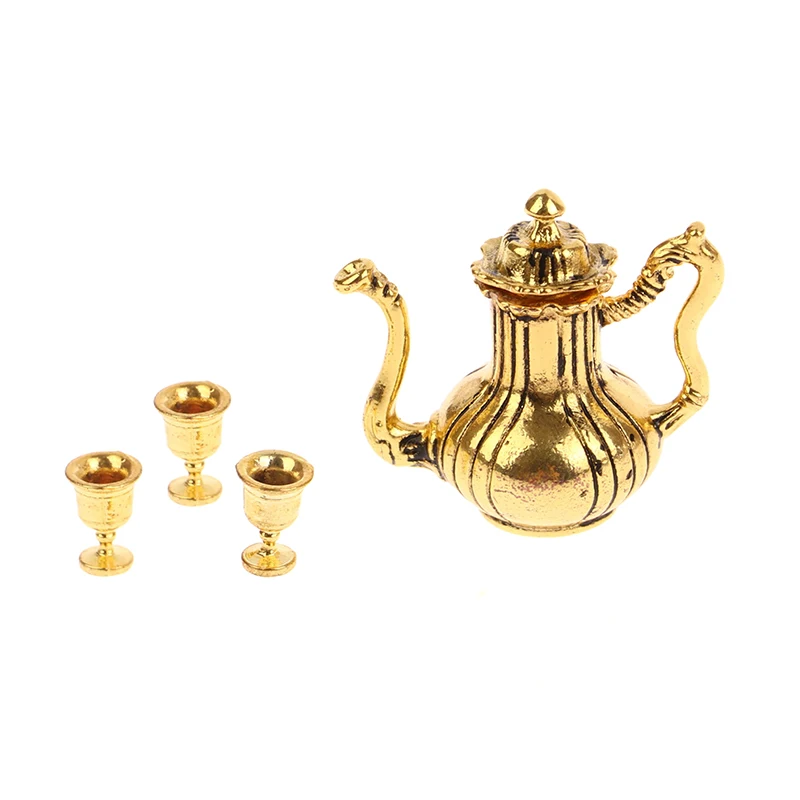 Service à vin l'inventaire de maison de courses, pichet à vin, théière, mini d'extraction avec tasse, modèle britannique, décor de jouet, accessoires de maison de beurre, 1 ensemble, 1:12