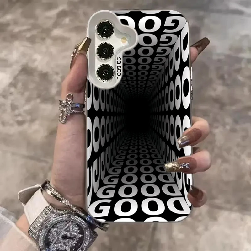 立体的な文字のスマホケース Samsung Galaxy A16 A26 A36 A56 A25 A55 A54 A53 S25 FE S24 Ultra S23 S22 Plus用カバー