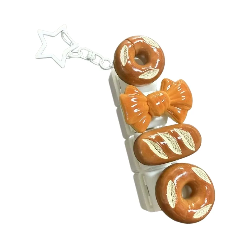 Cute Glow Design Decompression Button Burger Sandwich Simulation Keyboard Mini Keyboard Pendant Cream Bread Luminous