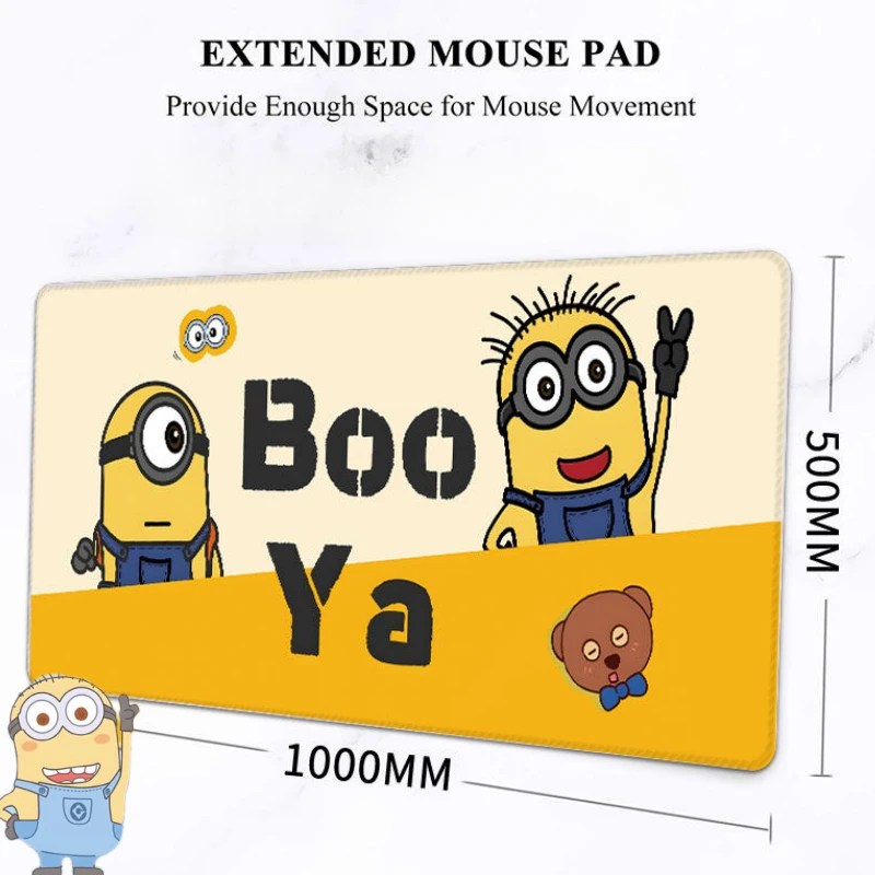 Despicable Me Minions Cartoon Cute Extra Large Computer Desk Pad Keyboard Pad Creative Anti-Slip Thickened Washable Mouse Pad