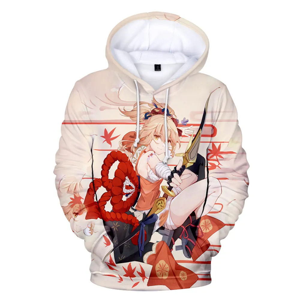 Genshin Impact Yoimiya 3D Trendy Print Hoodie Comfortable  Hip Hop Hoody Casual All-match Harajuku Unisex Hoodie tops