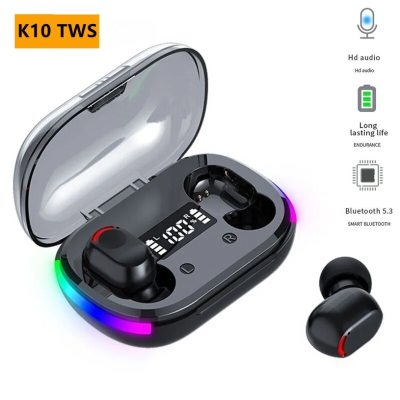 K10 TWS Fone Bluetooth Earphones Wireless Headphone For Xiaomi LED Display Earbuds With Mic Wireless Bluetooth Headset