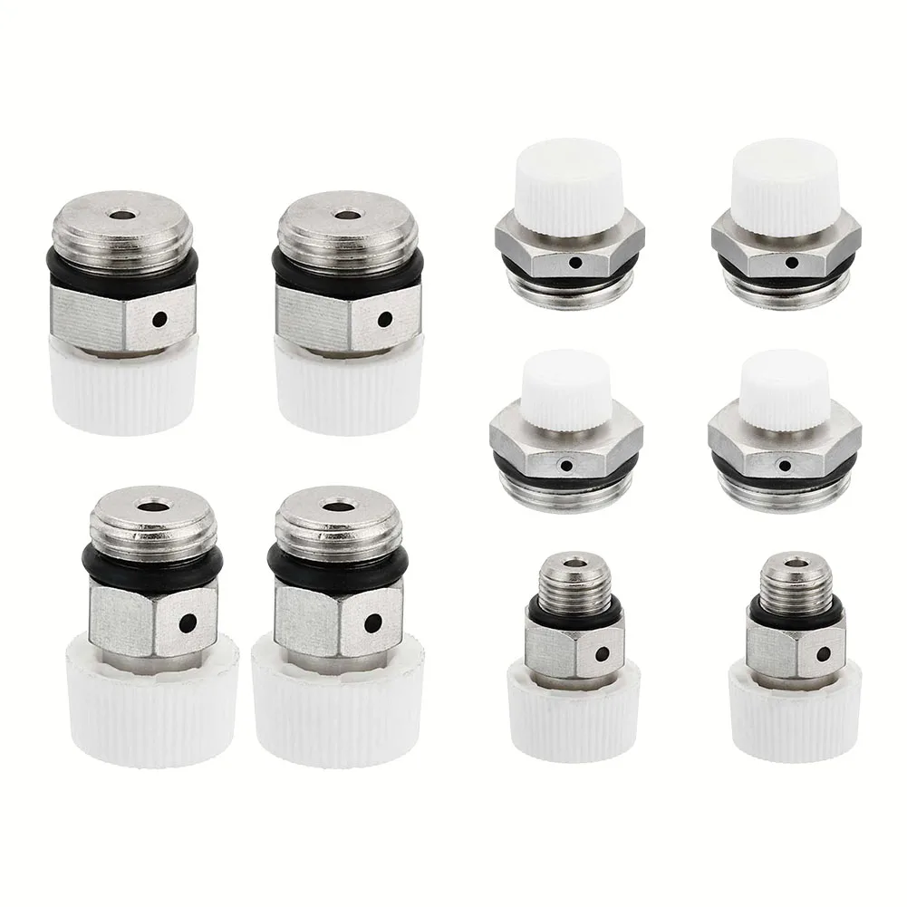 2Pcs Male Thread Radiator Air Venting Valve Nickel Plated Brass Manual Radiator Air Vent Plug Valve 1/8 1/4 3/8 1/2 3/4 Home