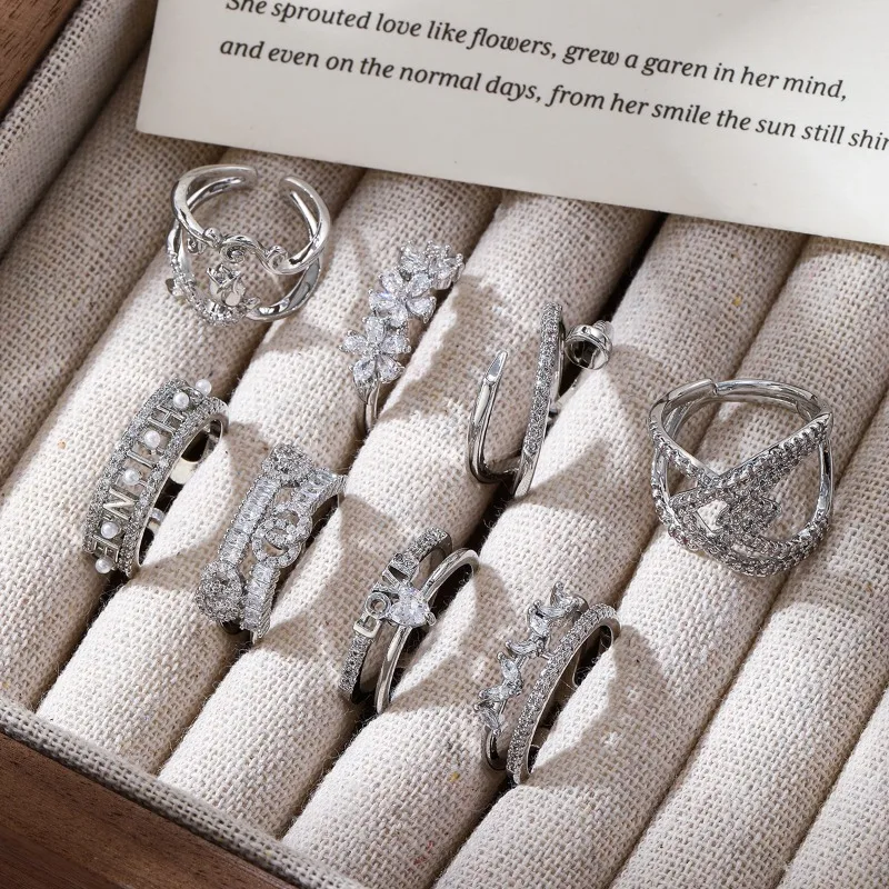 

New Fashion Ladies Adjustable Ring Simple Personality Sweet Romantic Niche Design High Sense of Party Luxury