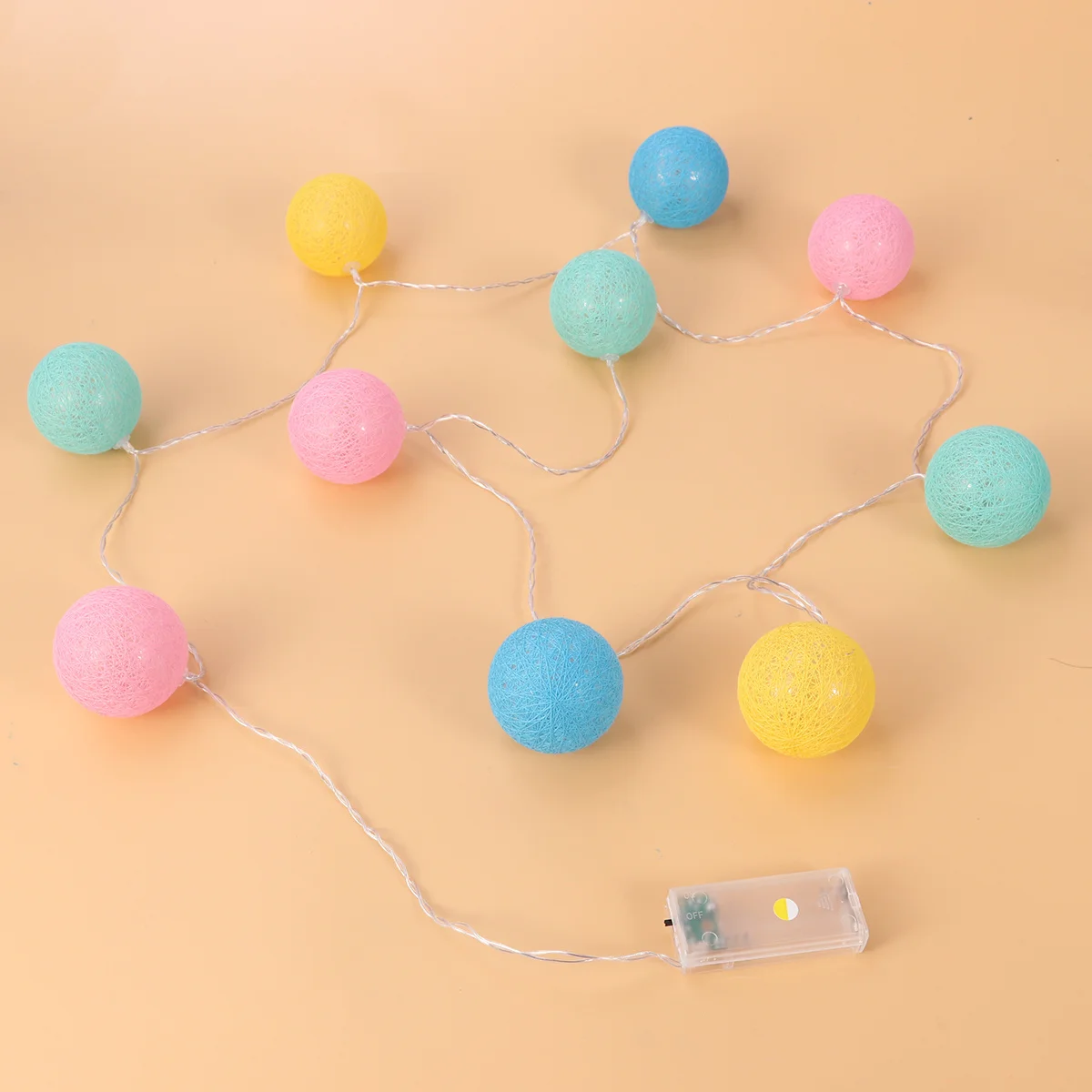 

LED Light String Candy Colorful Cotton Sewing Thread Ball Decor for Festival Christmas Party Wedding Bedroom Decoration