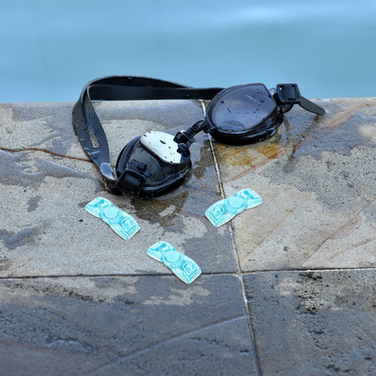 

4pcs Swim Goggles Buckle Connector Latches Fasteners Adjusters Clasps Clips Accessory Strap Button Black Universal Fit
