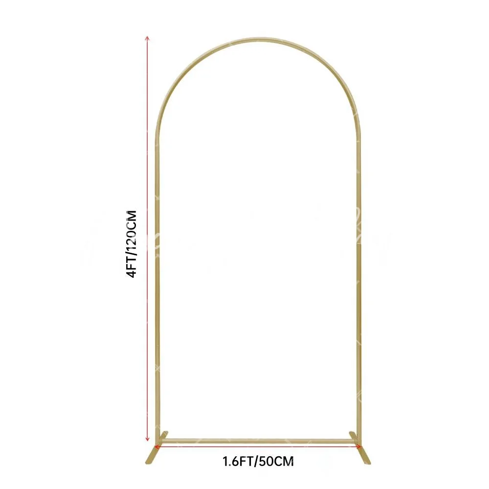 Wedding Arch Backdrop Stand 1.6x4ft Gold Metal Frame for Wedding Ceremony Birthday Party Baby Shower Graduation Decorations