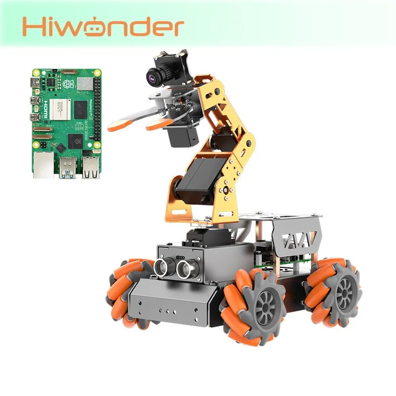 Hiwonder MasterPi Smart Car 4DOF AI Vision Robotic Arm (without / with Raspberry Pi 5 Mainboard & SD Card)