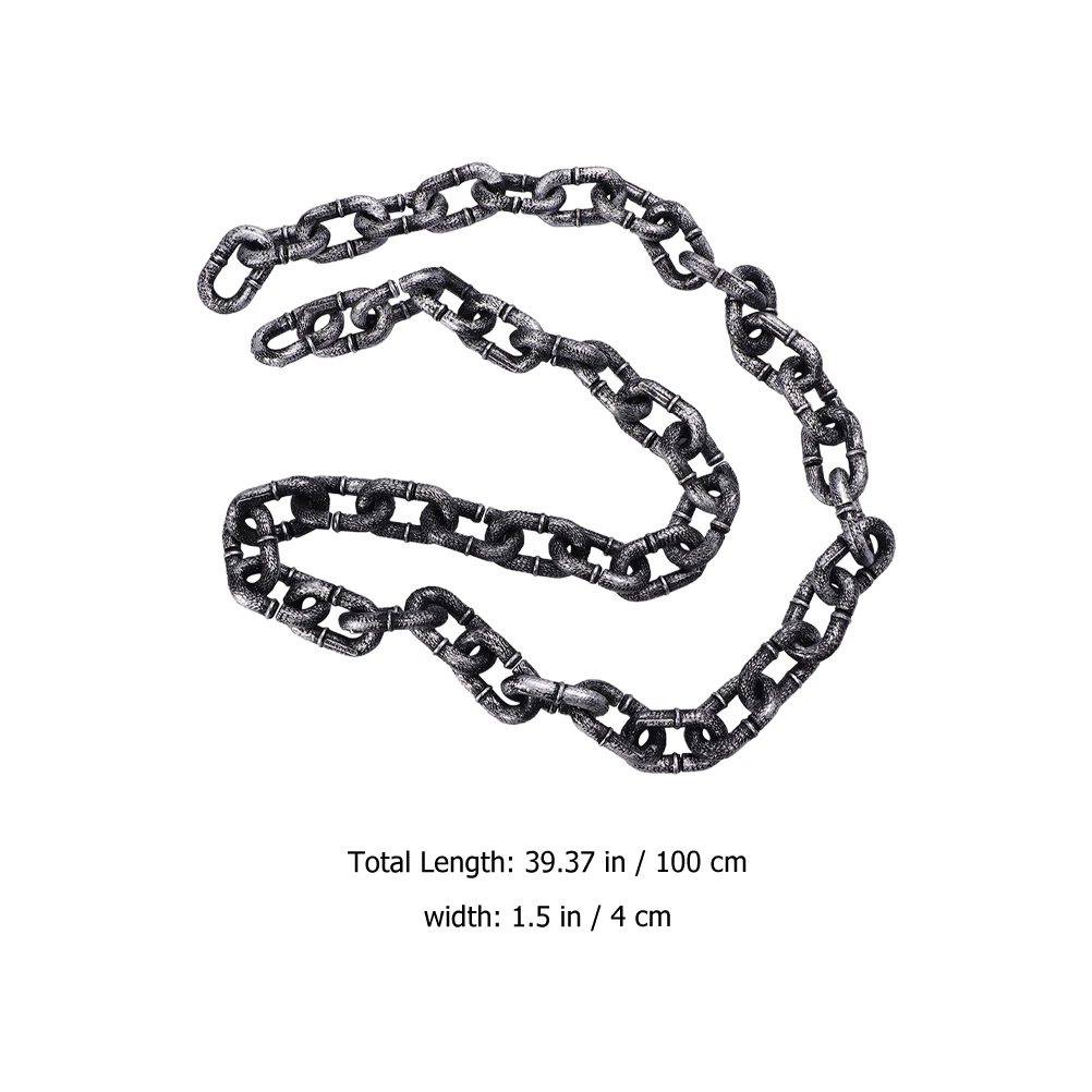 

2pcs Accessory Party Decor Halloween Props Plastic Chain Links Prop Halloween Costume Plastic Chain Decor Prop