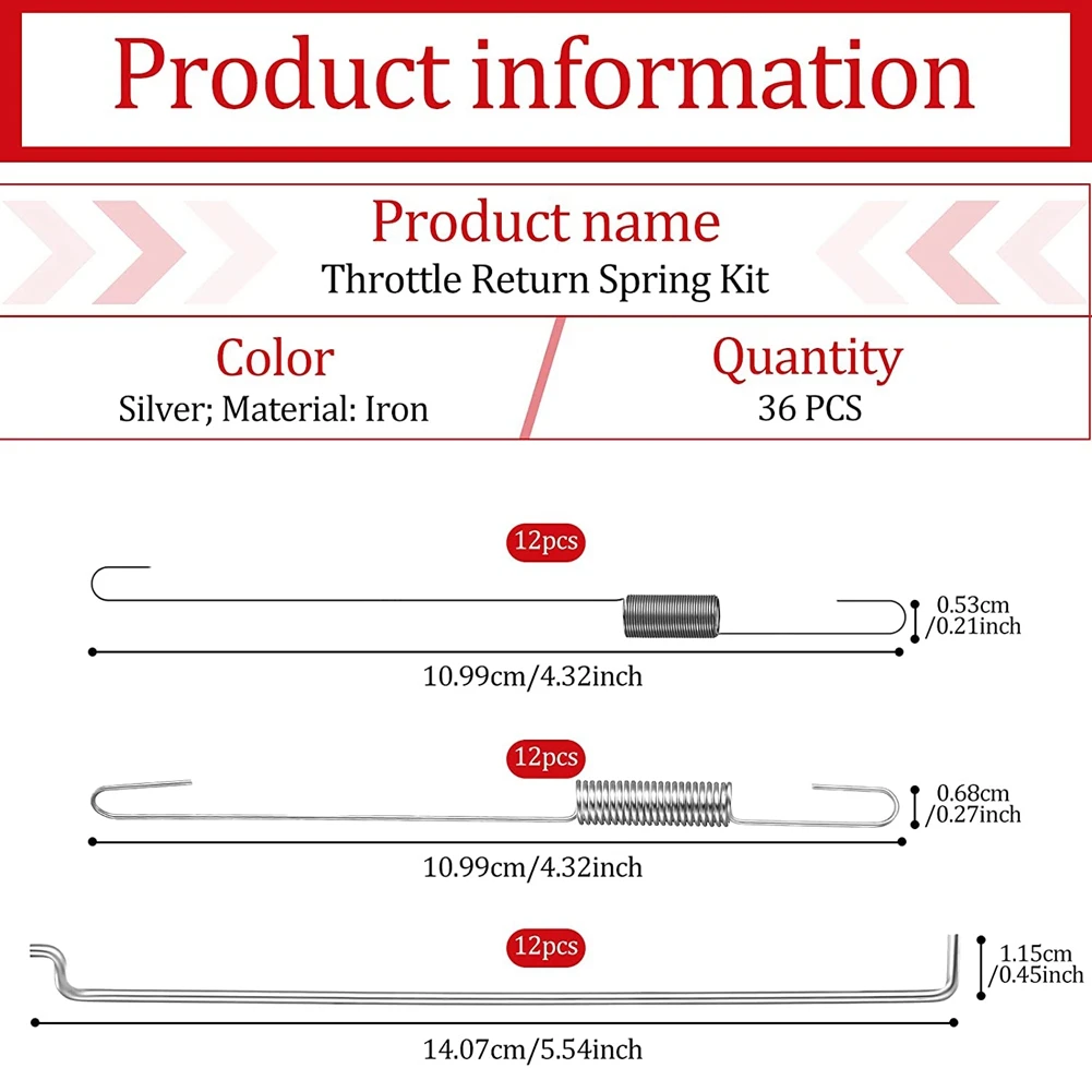 18Pcs Throttle Return Spring Kit Governor Connecting Rod Speed Control Spring for Honda 168F/ GX160/ GX200/ 170F/ GX210