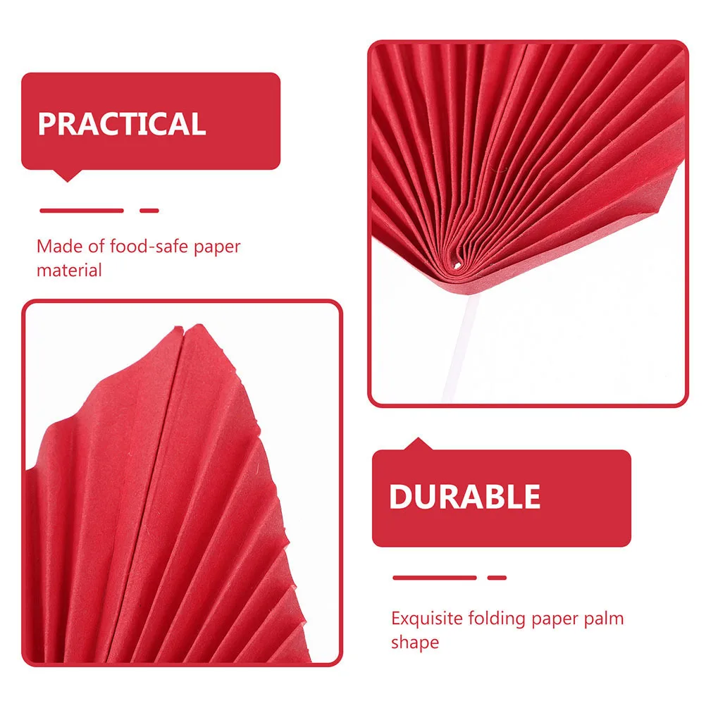 

16 Pcs Summer Cake Decoration Insert Miss Decorations Leaves Plastic Palm Fronds