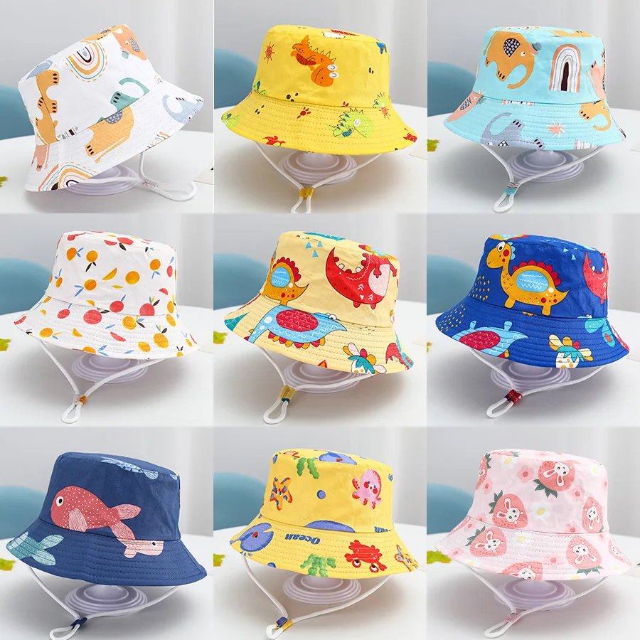 

New Panama Summer Baby Sun Hat For Girls And Boys Beach Sun Cap Cartoon Autumn Kids Fisherman's Cap Outdoor Baby Bucket Hat