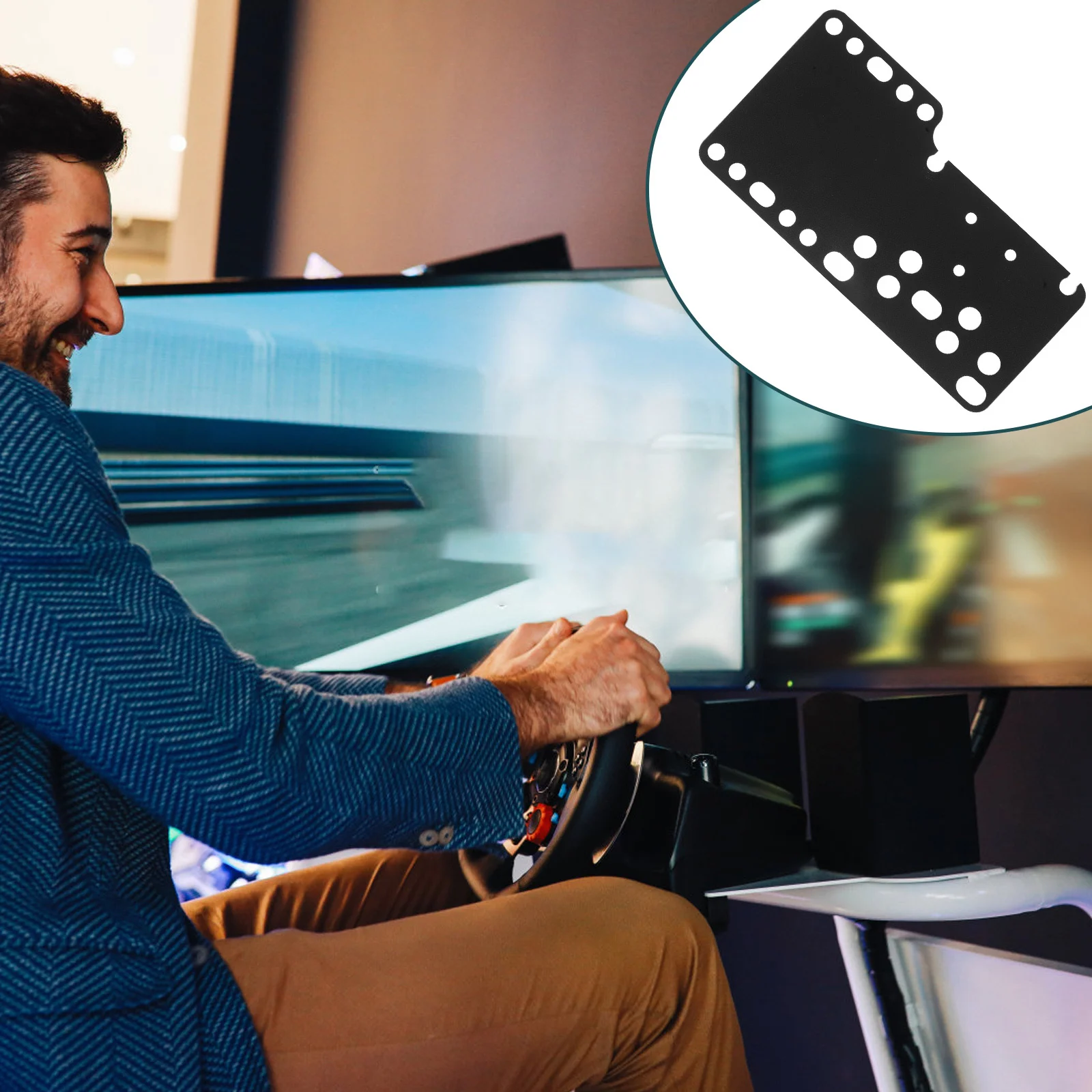 

1Set Racing Sim Adapter Plate Multi-Hole Handbrake Mount Easy Install Racing Simulator Accessory Replacement Part Compatible