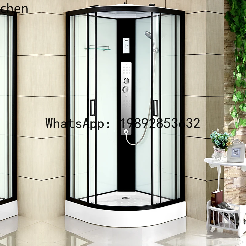 arc fan integral shower room tempered glass bathroom sliding door toilet dry and wet separation simple partition