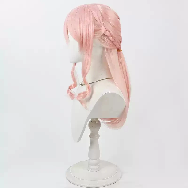 Projeto Sekai: Façanha de Palco Colorida. Akiyama mizuki peruca cosplay 60cm longo rosa resistente ao calor cabelo sintético papel de festa de halloween