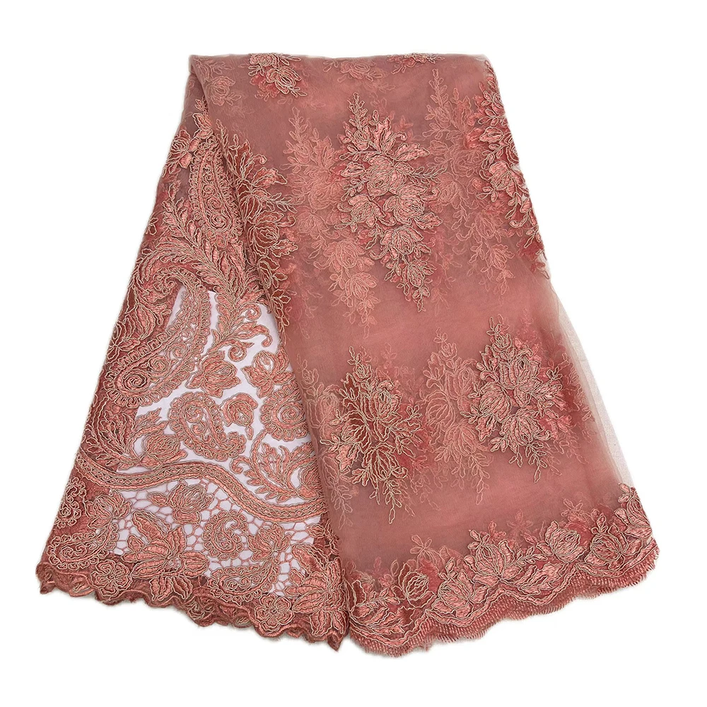 아프리칸 레이스 메쉬 튤 레이스 파티 원단 최신 5야드 진주 디자인 프랑스 웨딩 드레스 레이스 소재 여성 네트 레이스 원단