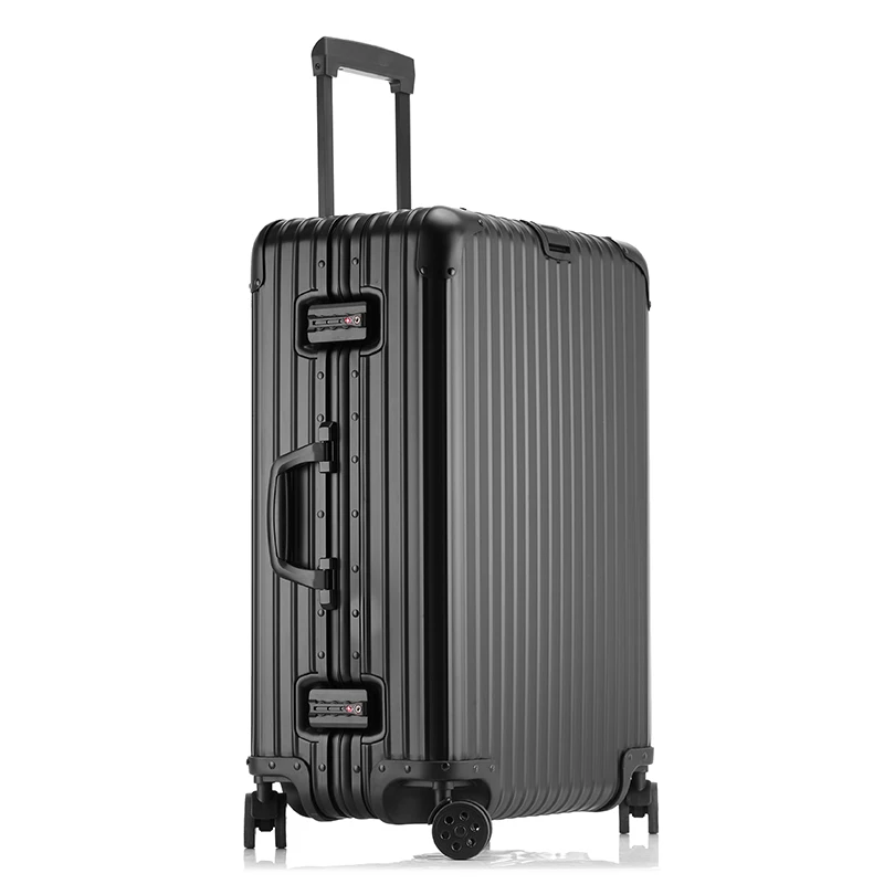 Volledig aluminium magnesiumlegering telescopische koffer 24-inch bagage zakenreiskoffer metalen cijferslot tas 20-inch handbagage