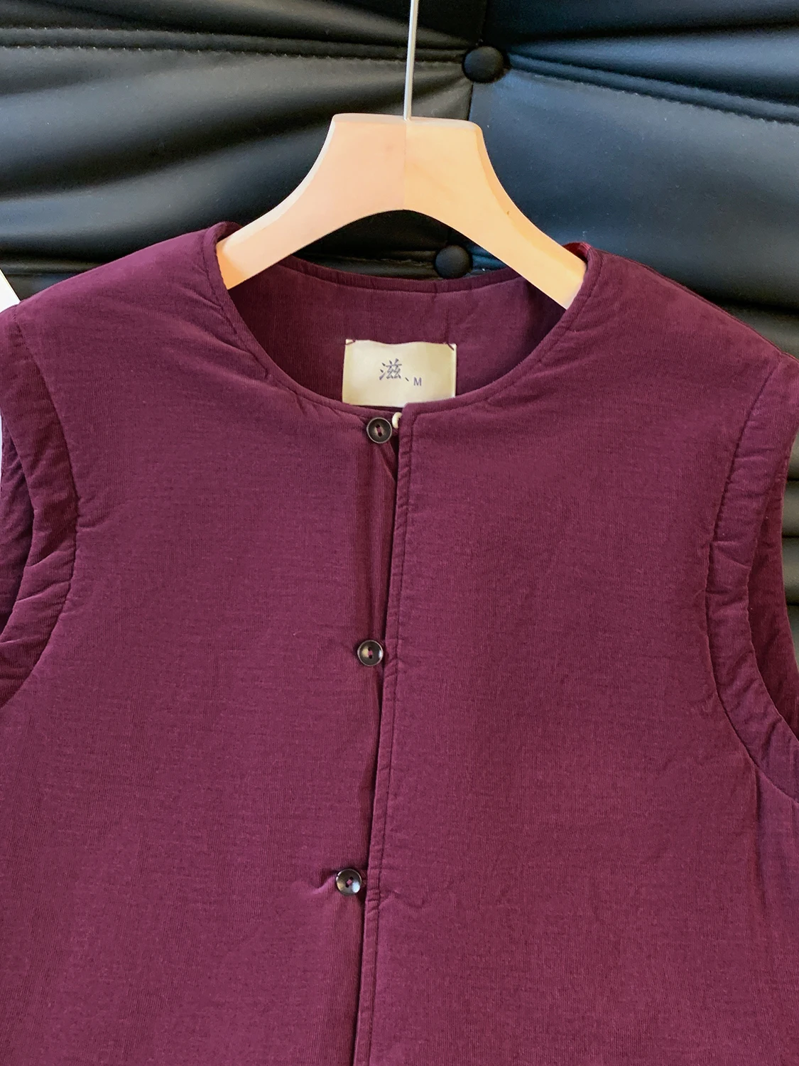 Colete artístico de algodão roxo Ume veludo fino Thiened inverno novo Sle feminino Faionable Commute Sle redondo Ne Single...