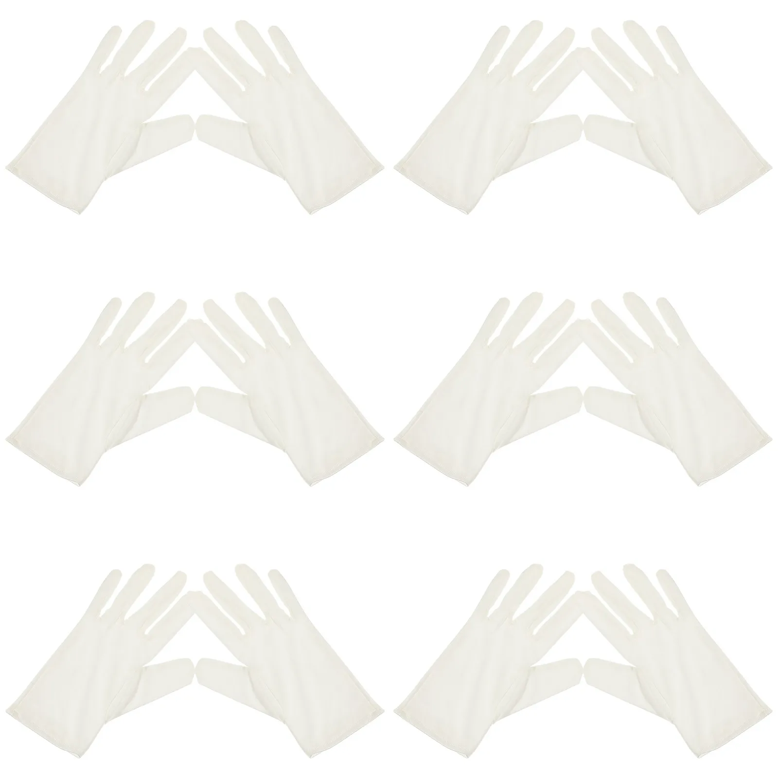 

6Pairs Fine Workmanship Microfiber Cloth Gloves Multipurpose for Jewelry Stores Etiquette Labor