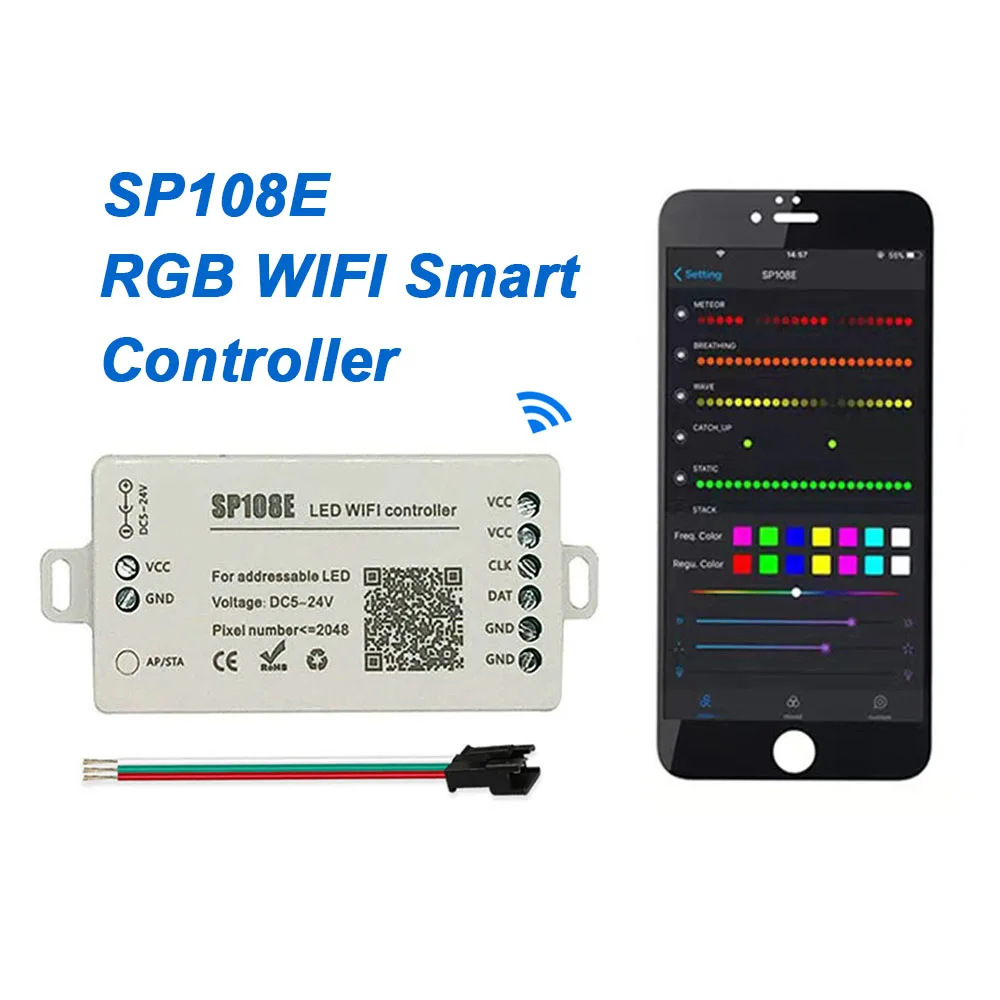 SP108E Wifi Controller WS2812B SK6812 RGB Led Strip Magic Home Bluetooth USB Remote DC5V