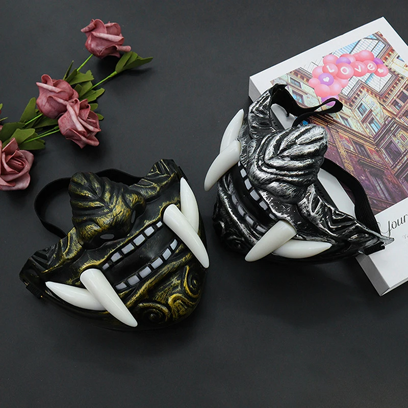 日本のサムライオーニデーモンマスク,ハロウィンコスプレマスク,ホラープラジュナキラーマスク,パーティーコスチュームアクセサリー