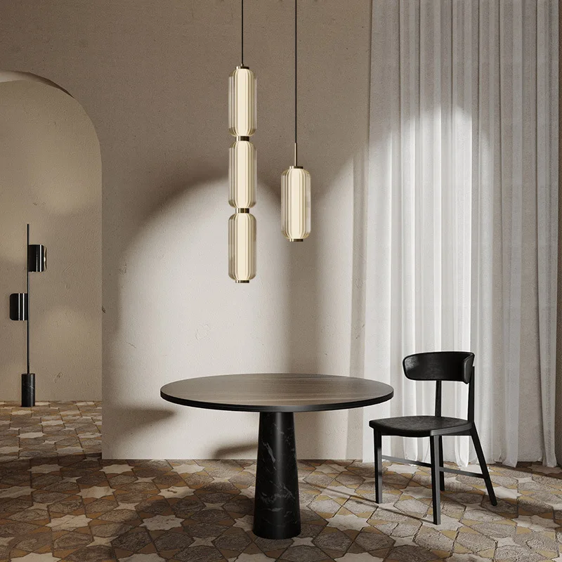 Postmodernistyczna długa szklana lampa wisząca minimalistyczna lampa wisząca w stylu retro do sypialni gabinet salon designerski żyrandol