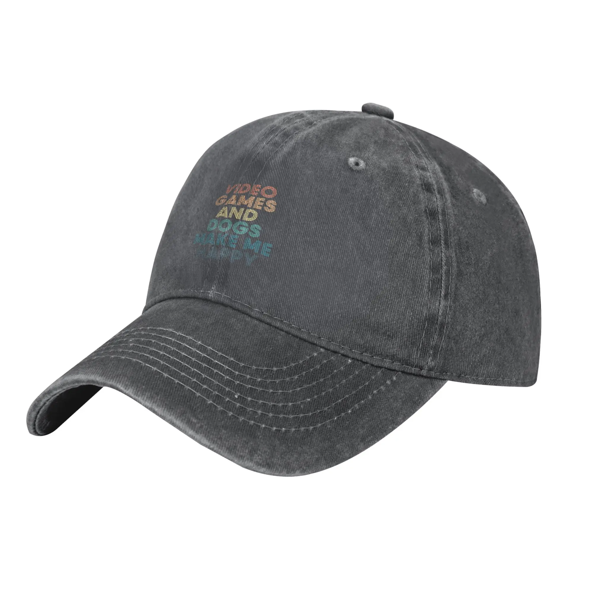 Fashion Video games And Dogs Make Me Happy- Gift for Video games   Dogs Fans baseball cap  Students Tennis Female
