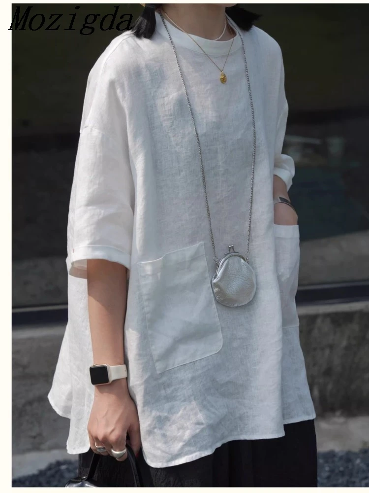 

Summer Oversize Cotton Casual T Shirt Women Short Sleeve Round Neck Loose Ladies Tops Shirts Roupas Feminina