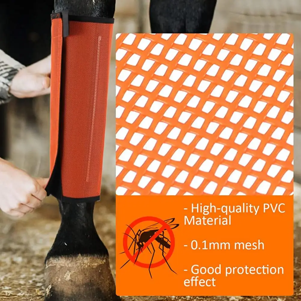 Fly Protection Boots Horse Bite Boots 4pcs Summer Horse Fly Boots Set Breathable Mesh Leg Wraps Adjustable for Stomping