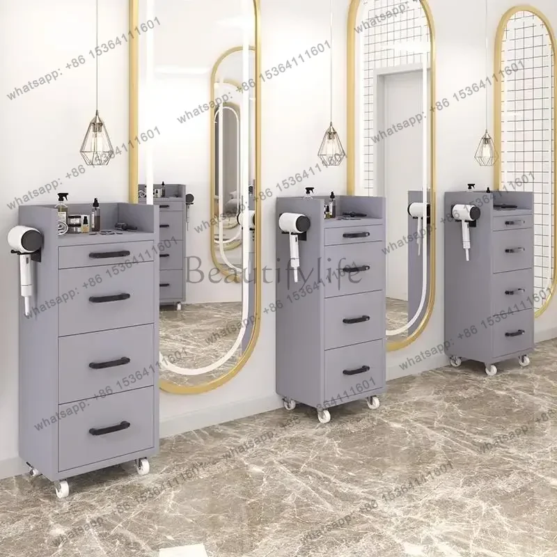 LJY Storage Modern Cabinet Barber Accessories Barber Shop Salon Trolley Multi-layer Kapsalon Opbergkast Salon Furniture