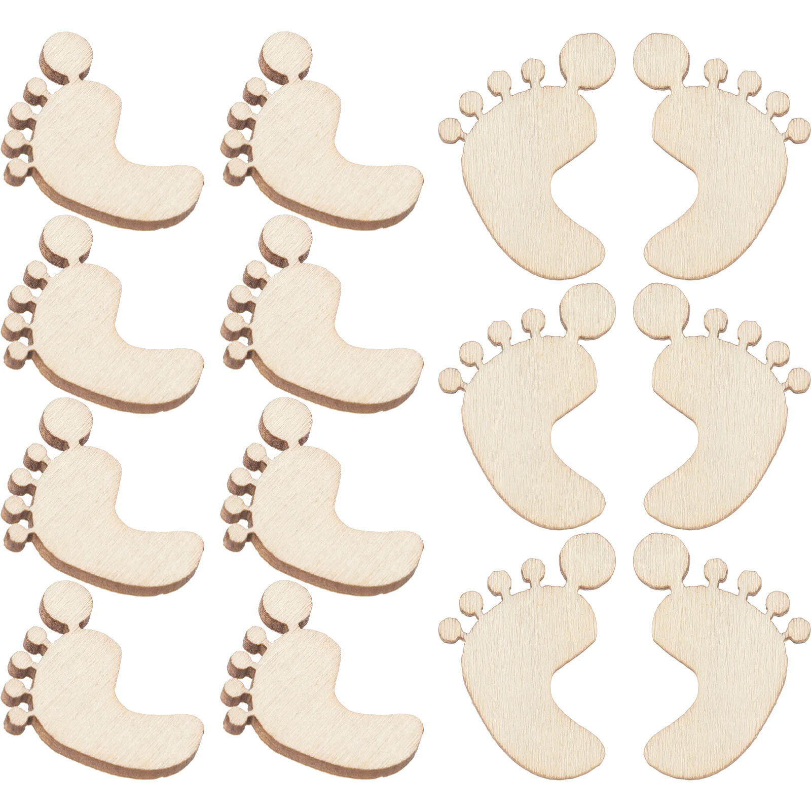 

20Pcs Foot Shape Wooden Pieces DIY Craft Blanks Unfinished Wood Slices Halloween Decoration Wood Craft DIY Crafts Material