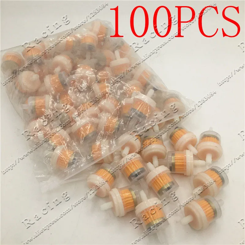 100pcs Universal Fuel Filter, Suitable for Motorcycle, Scooter, Off-road Vehicles and All-terrain Vehicles, Direct-current
