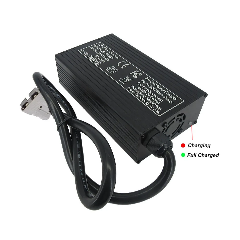 24V 20A LiFePO4 Battery Fast Charger 8S 29.2V 24 Volt 50AH 100AH 200AH LFP RV Iron Phosphate Energy Storage Chargers SB50 XT90