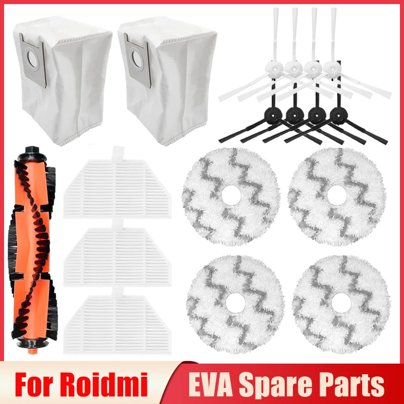 Mop Doek Stofzakken Onderdelen Voor Xiaomi Roidmi Eva Zelfreinigende Legen Robot Vacuüm SDJ06RM Cleaner Belangrijkste Zijborstel hepa Filter