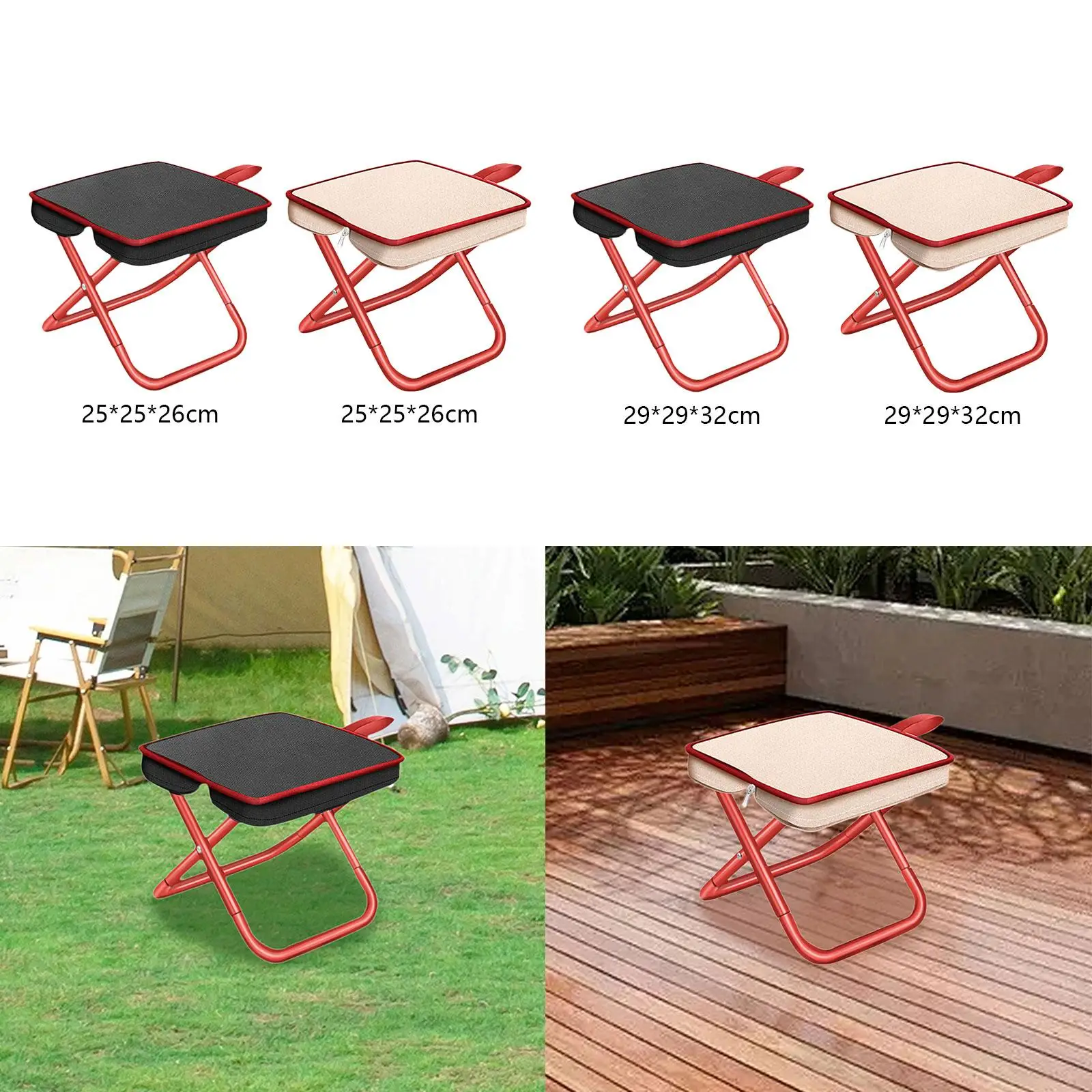 Foot Stool Foldable Camping Furniture Outdoor Seat for Beach BBQ Patio