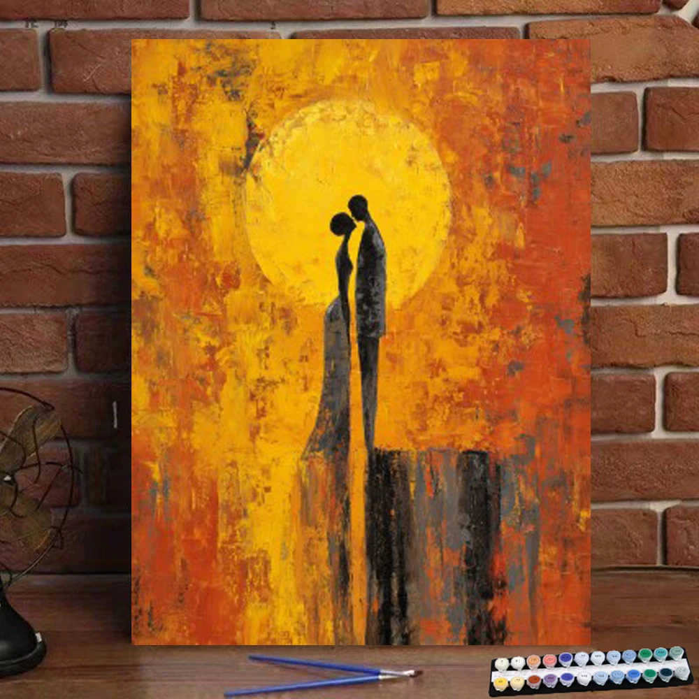 Painting by Numbers Oil colored Colorful Sunset Returns Digital Painting Handmade Adult Children Gift Wall Decoration D