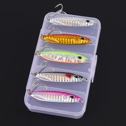 5pcs/box Micro Jig Sea Fishing Metal Jig 10G 15G 20G30G Shore Casting Jigging Fish Sea Bass Fishing jigs Lure Slow jigging lures