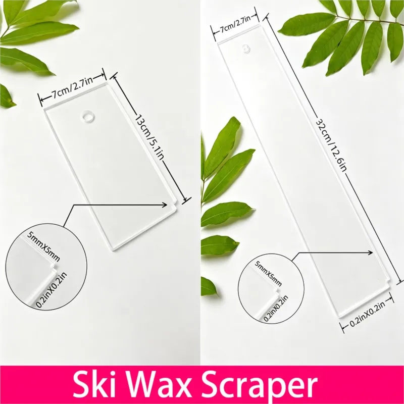 Professional Snowboard Wax Scraper, Acrylic Construction, Clean Wax Coating, Ski Shop & DIY Tuning