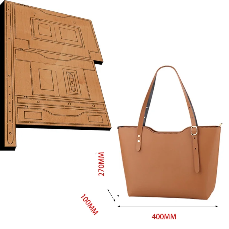 Handmade Wooden Die Shoulder Tote Bag Leather Craft Punch Hand Tool Cut Knife Mould XF078 Leather Craft Tools