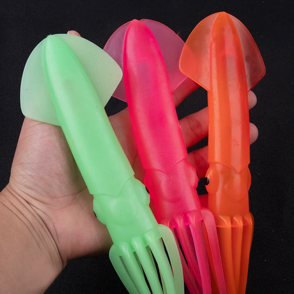 1 قطعة 220 مللي متر الحبار لينة إغراء الأخطبوط الصيد الطعم الاصطناعي الصيد الطعم ذيل طويل قارب البحر العميق التصيد إغراء