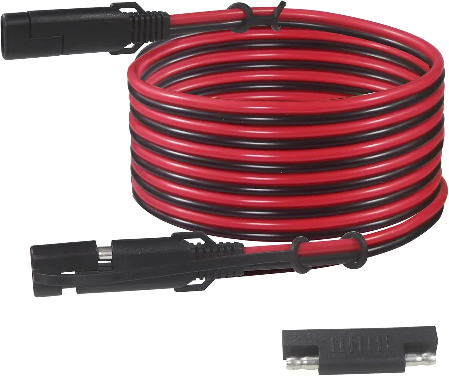 سلك تمديد عالي التحمل 16AWG 12FT مع SAE 2Pin قطع الاتصال السريع ومحول عكسي قطبي لشاحن الخدع الشمسي #1