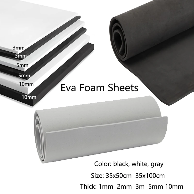 Black,White Eva foam sheets , Craft eva sheets, Easy to cut , Punch sheet , Handmade patelay material