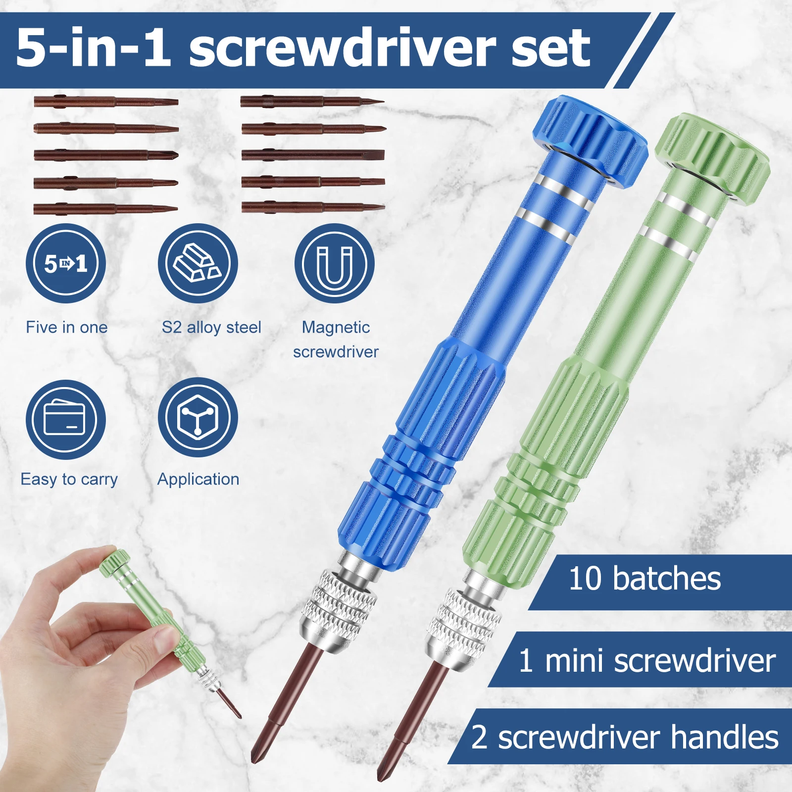 Precision Screwdriver Metric Magnetic Screwdriver Cross Screwdriver Flat Head Torx Pentagonal Y-shaped Screwdriver Repair Tools