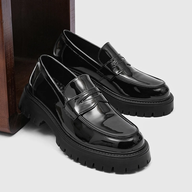 Men Loafers with Thick Soles British Style High-end Feel Business Commuting Casual Men Shoes Sizes 38-46