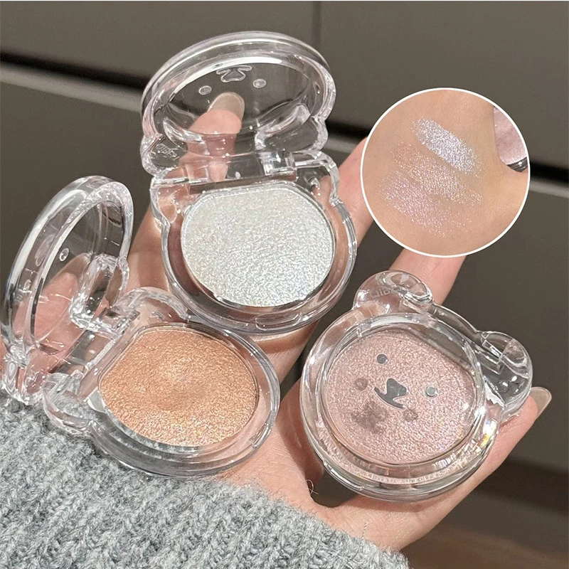 الأبيض هيغليغتر ماكياج الوجه اشراق غرامة مشرقة الشمبانيا الوردي أحادية اللون عينيه أحمر الخدود لطيف الوجه مستحضرات التجميل الكورية #5