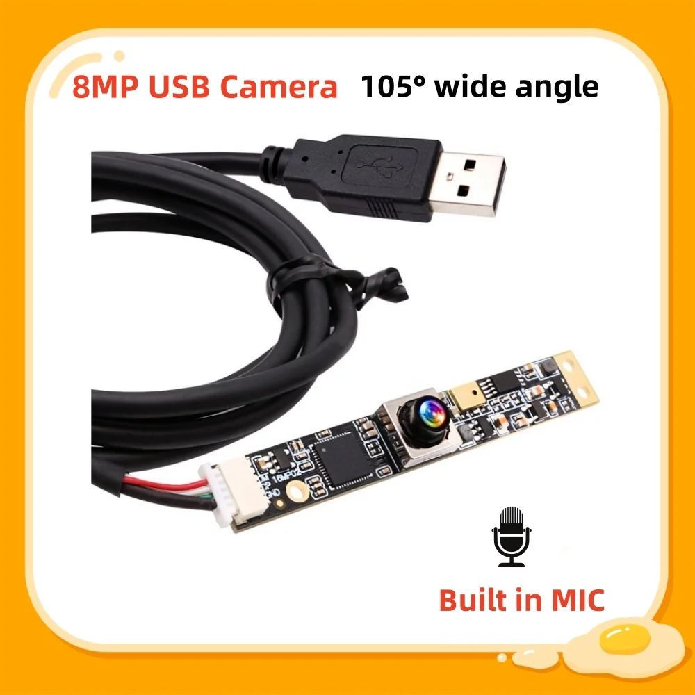 

Модуль USB-камеры ELP 8MP с микрофоном 64 ° /102 ° /105 ° Широкоугольная мини-камера Lightburn для Raspberry Pi, ноутбуков, Mac, Linux