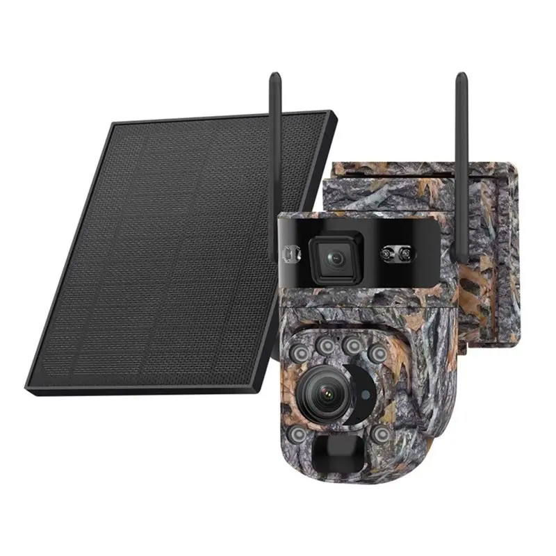 ABUO-6MP Solar Powered Camera 4G SIM Solar Camera Outdoor Security Cameras 20X Zoom Outdoor Wireless CCTV Camera EU Version
