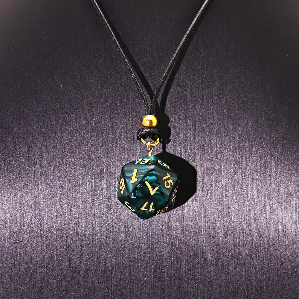 1 pc New Product Resin Personalized Geometric Irregular Polyhedral Dice Pendant Necklace Lucky Dice Pendant