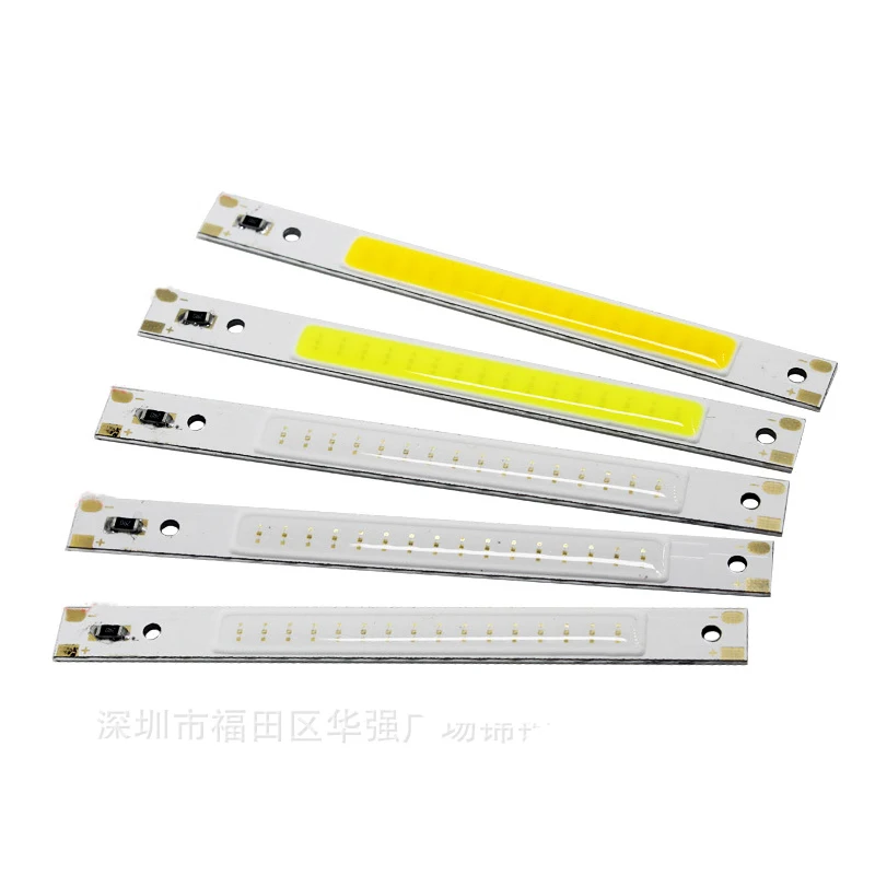 Input 3.7V 5V 3W Warm White Blue LED COB Light with 80mmX7.5mm Base